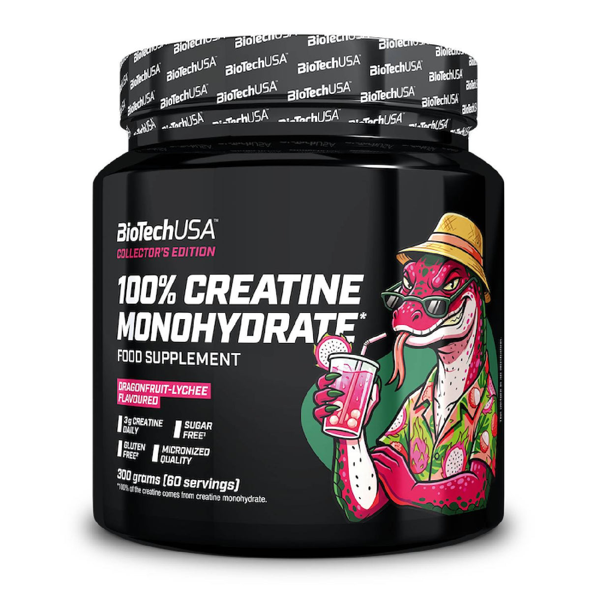 100% Creatina Monohidratada 300g - Sabor Pitaya e Lichia
