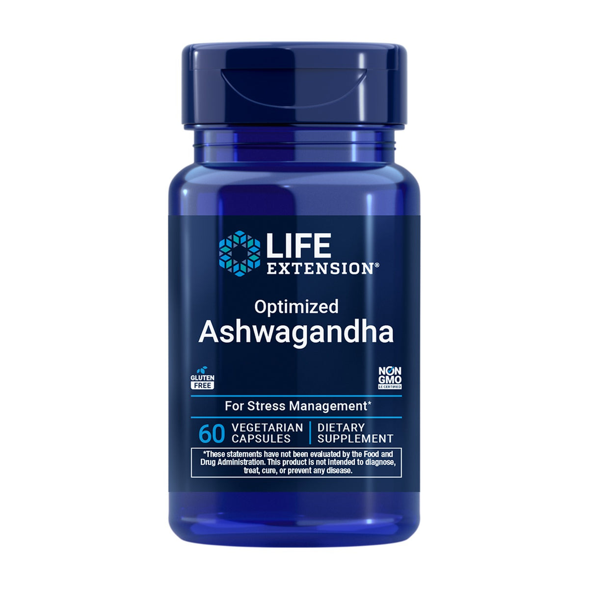 Life Extension Optimized Ashwagandha 60 Cápsulas Vegetais frente
