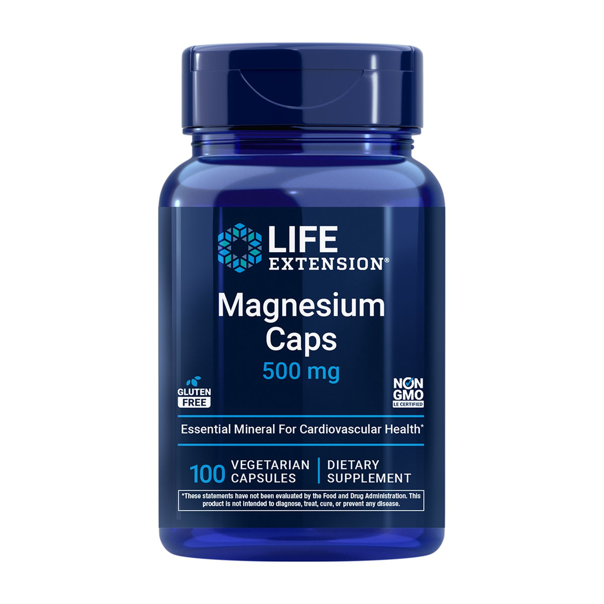 Life Extension Magnesium Caps 500 mg 100 Cápsulas Vegetais frente