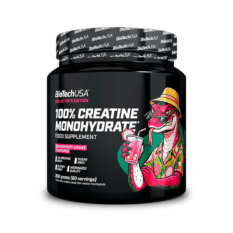 100% Creatina Monohidratada 300g - Sabor Pitaya e Lichia