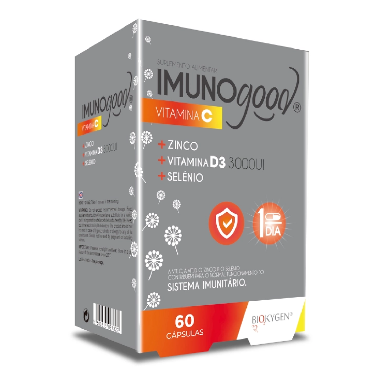Biokygen ImunoGood vitamina C + Zinco + Vitamina D3 + Selénio (60 cápsulas)