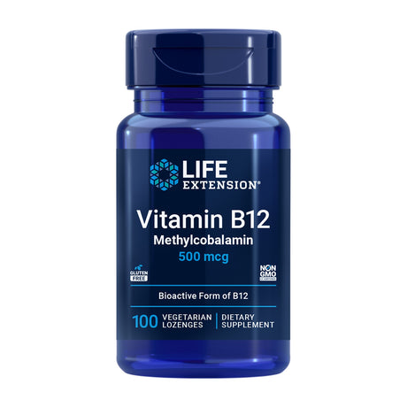 Life Extension Vitamin B12 Methylcobalamin 500 mcg 100 Pastilhas frente