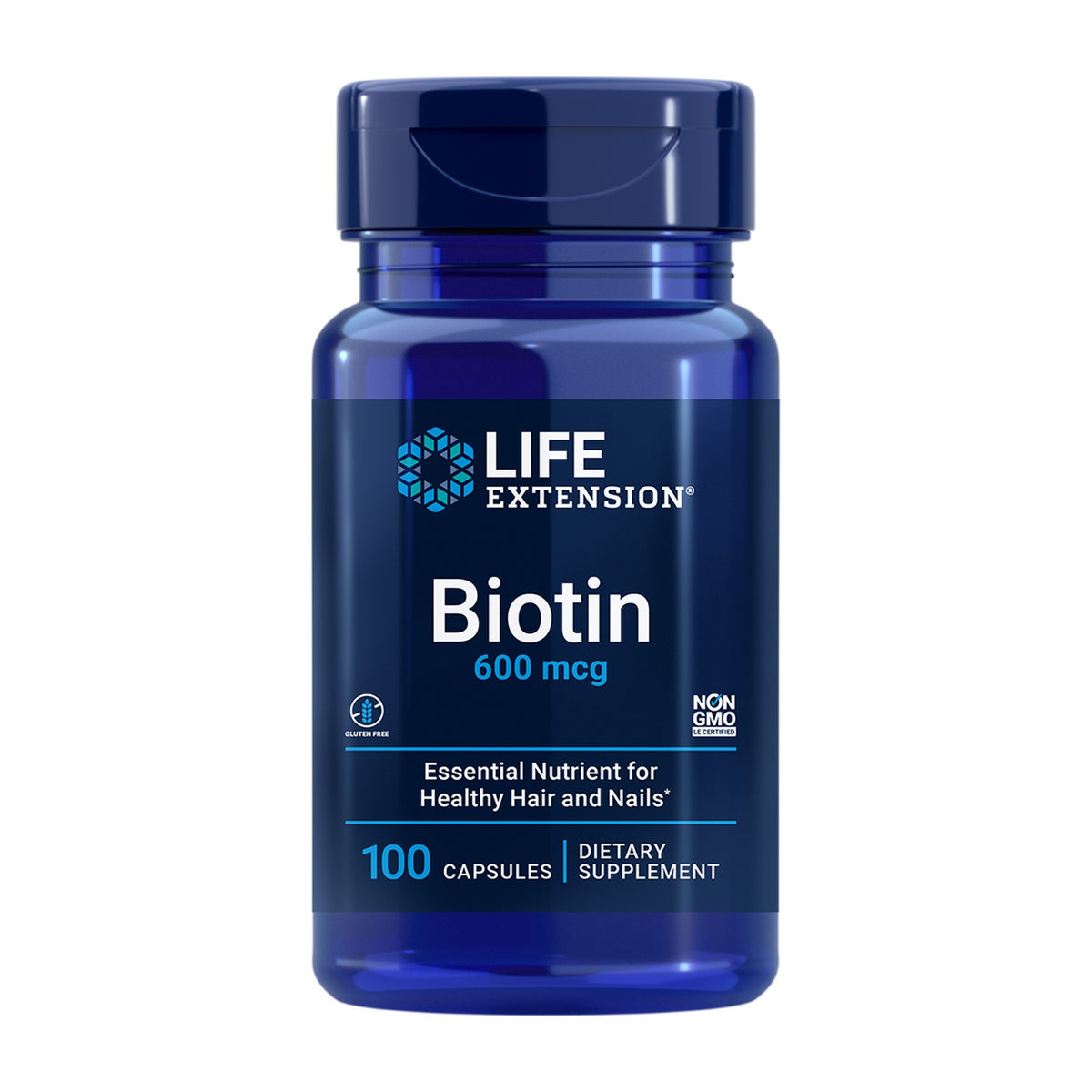 Life Extension Biotin 600 mcg 100 Cápsulas frente