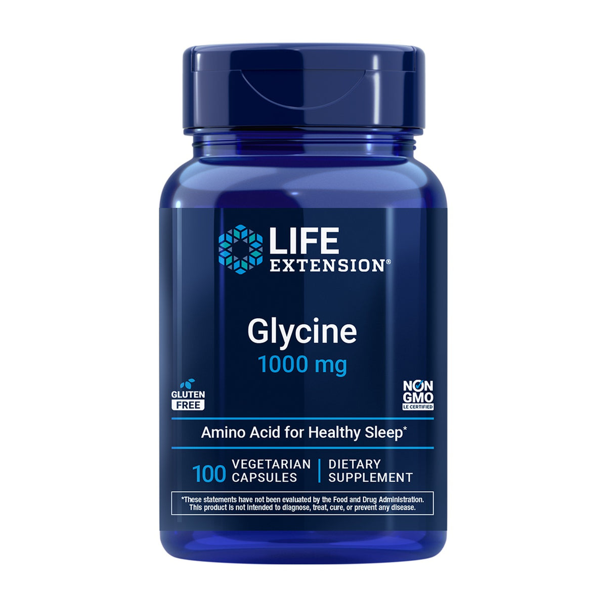 Life Extension Glycine 1000 mg 100 Cápsulas Vegetais frente