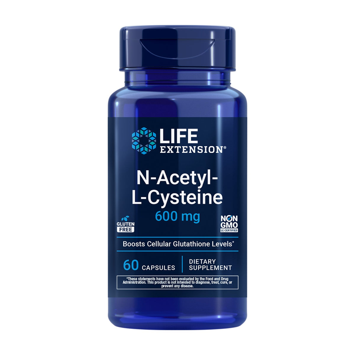 Life Extension N-Acetyl-L-Cysteine 600 mg 60 Cápsulas frente