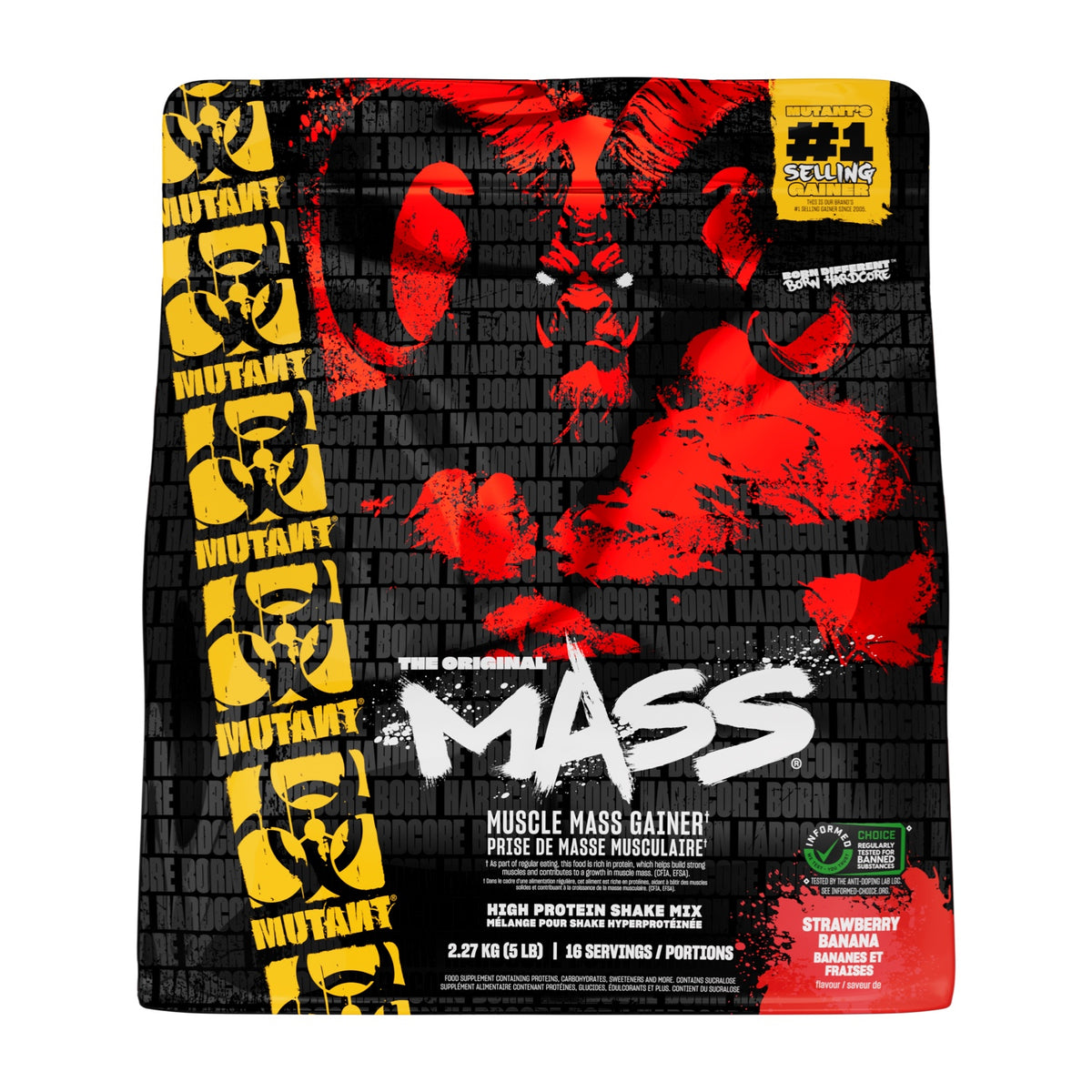 Mutant Mass 2,27 kg Morango e Banana frente