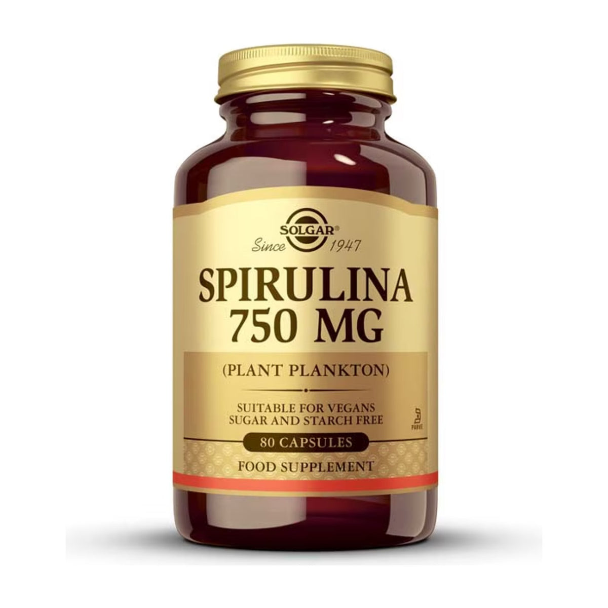 Solgar Espirulina 750 mg 80 Cápsulas Vegetais frente