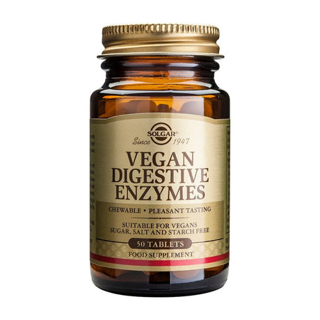 Solgar Enzimas Digestivas Vegan 50 Comprimidos Mastigáveis frente