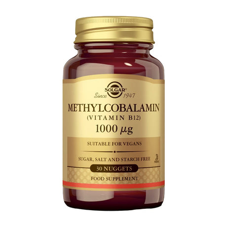 Solgar Metilcobalamina (Vitamina B12) 1000 µg 30 Comprimidos Mastigáveis frente