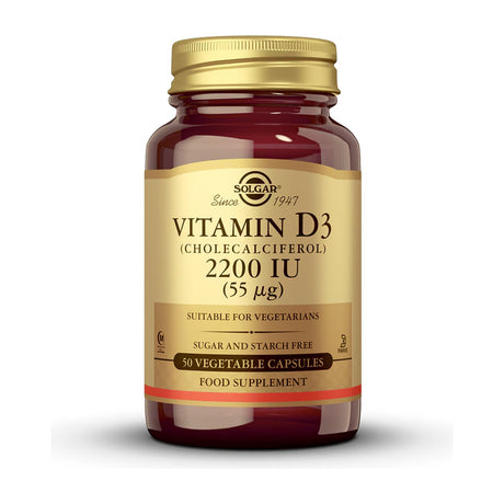 Solgar Vitamina D3 2200 UI (55 µg) 50 Cápsulas Vegetais frente
